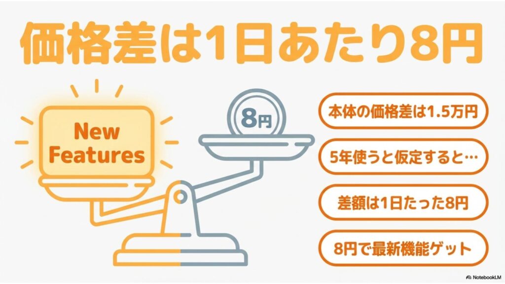 価格差1.5万円に見合う？コスト比較