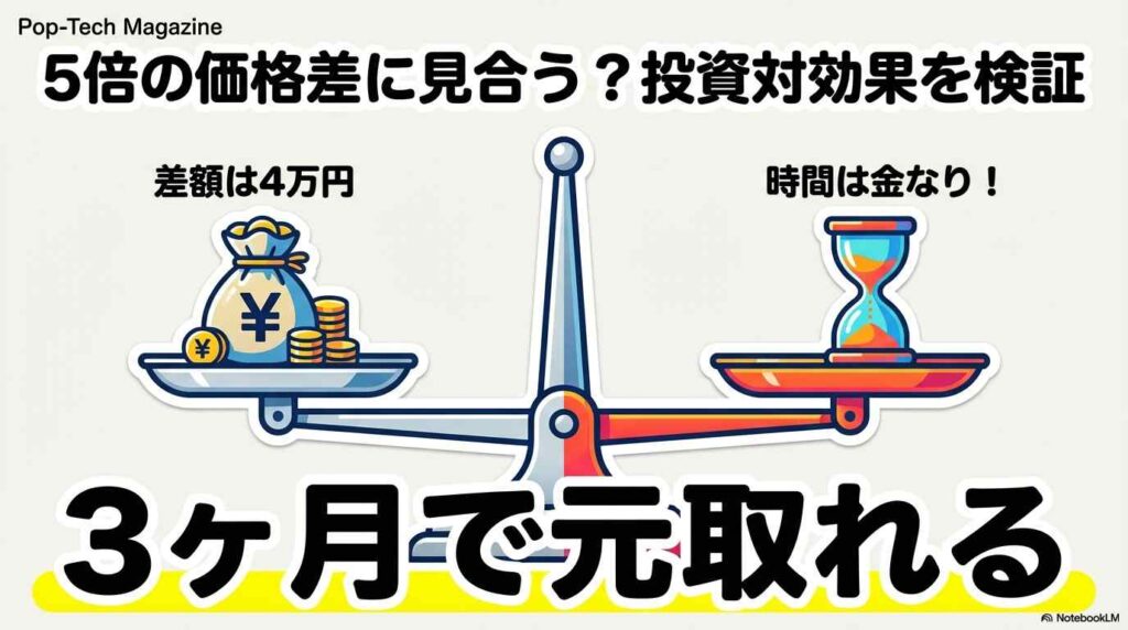 5倍の価格差に見合う？投資対効果を検証