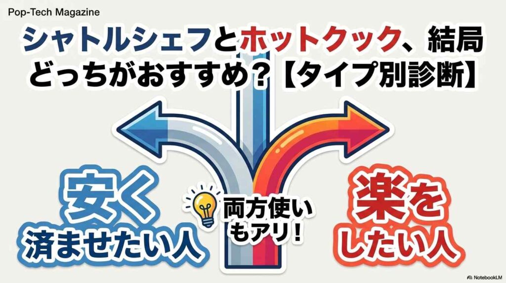 シャトルシェフとホットクック、結局どっちがおすすめ？【タイプ別診断】