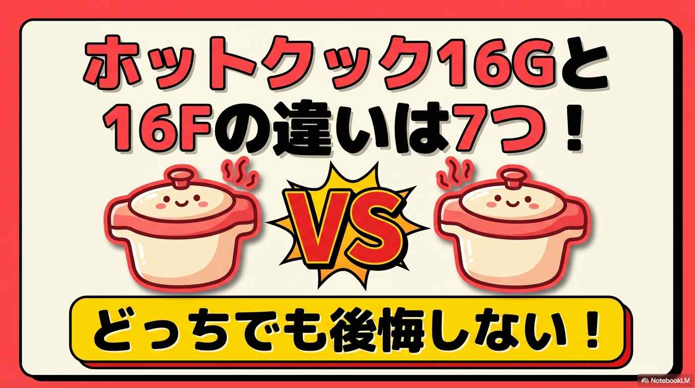 ホットクック16Gと16Fの違いは7つ！どっちを選んでも後悔しない理由