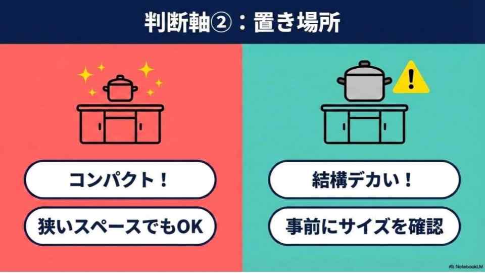 ホットクック16Hと24Hどっちがいいかを左右する判断軸2 置き場所