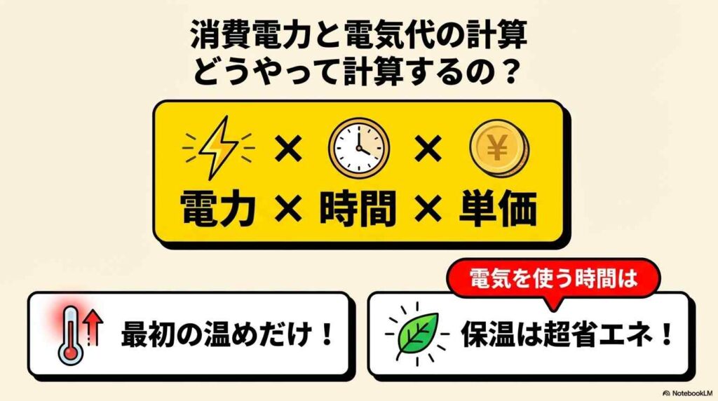 ホットクックの消費電力と電気代の計算方法