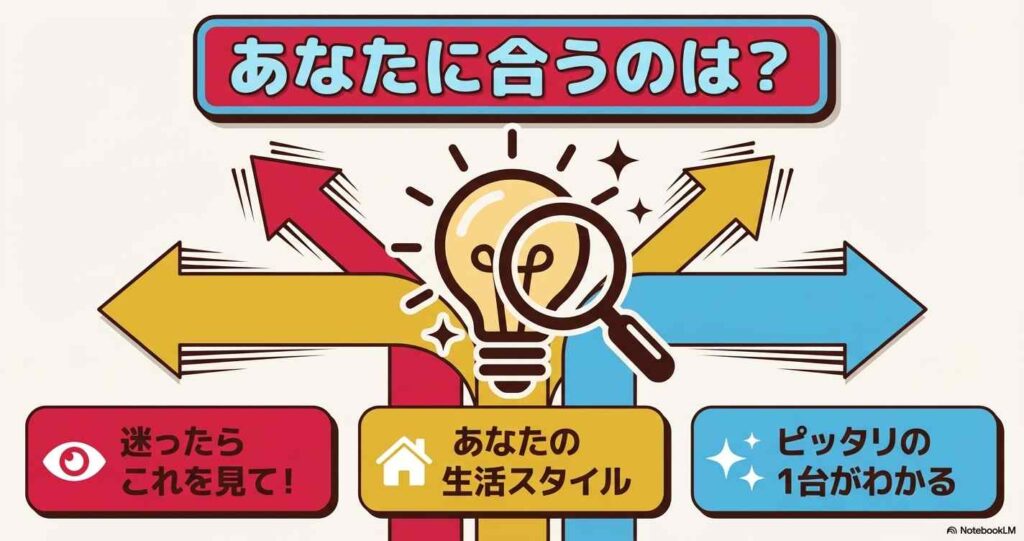 あなたに合う1台が見つかる！3つの質問で判定フロー