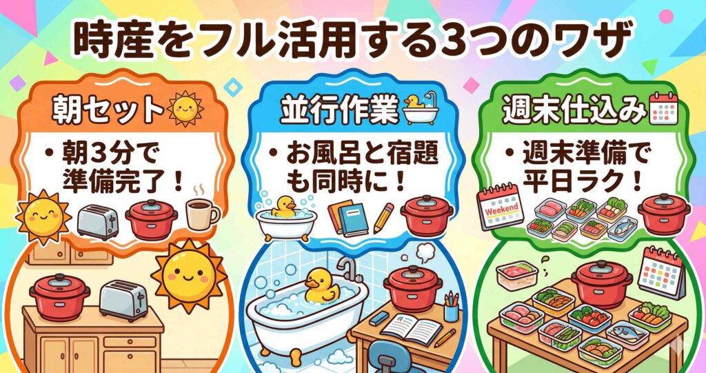 ホットクックで「時産」を最大限に活かす3つの使い方