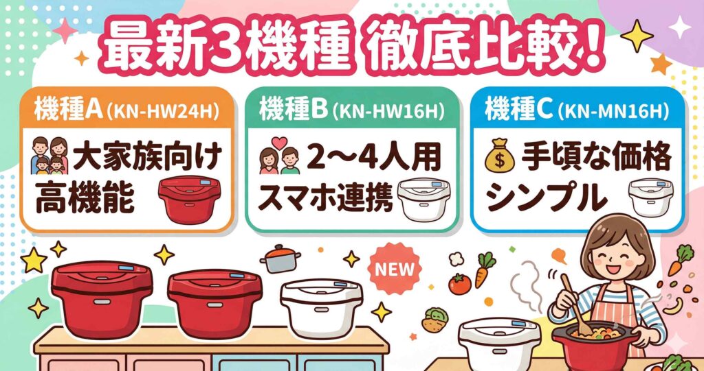 ホットクック最新3機種を徹底比較！自分に合う1台が3分でわかる