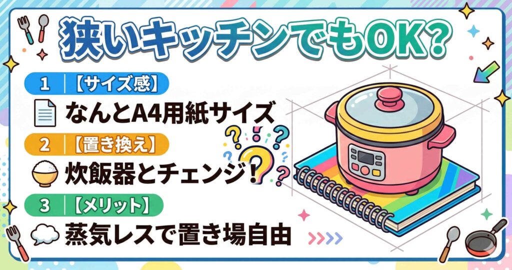 狭いキッチンでもホットクックは置ける？