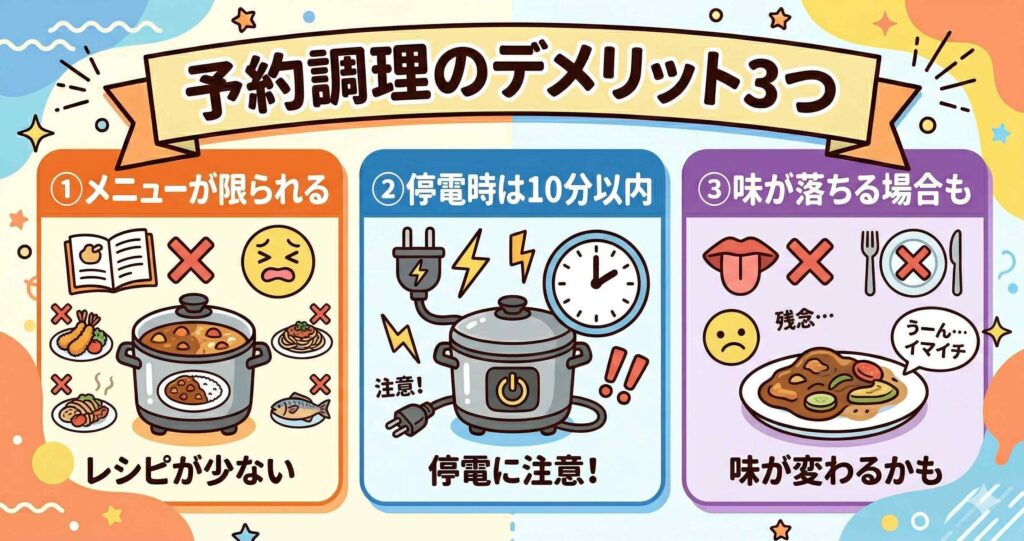 予約調理のデメリット・注意点3つ