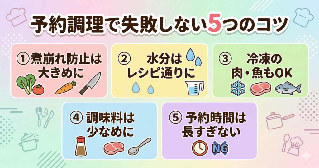 予約調理で失敗しない5つのコツ
