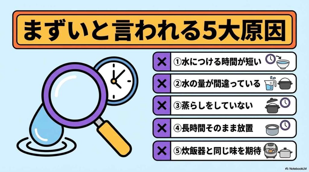 ホットクック炊飯が「まずい」と言われる5つの原因