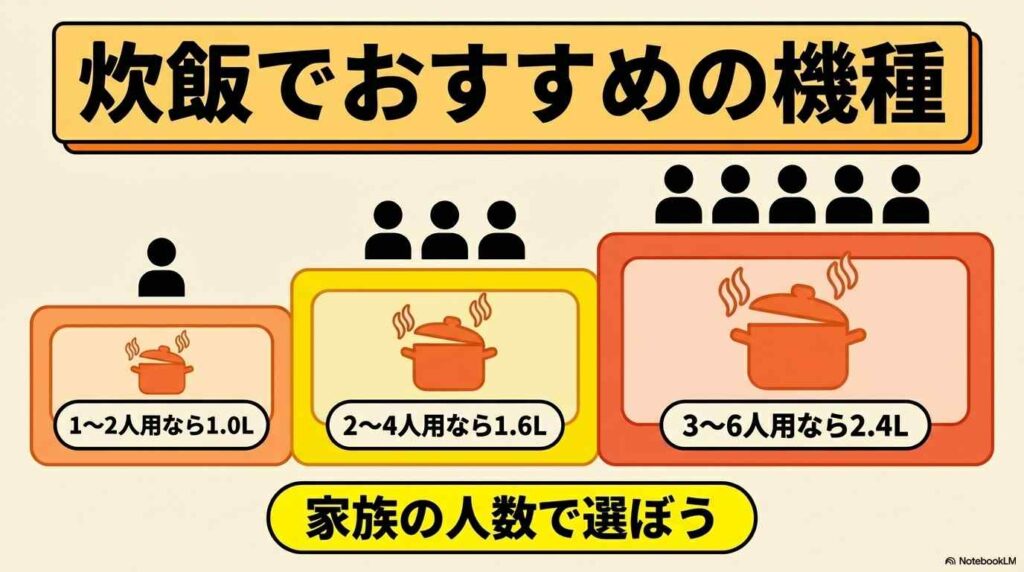 ホットクックのおすすめモデル比較表【炊飯で選ぶなら】