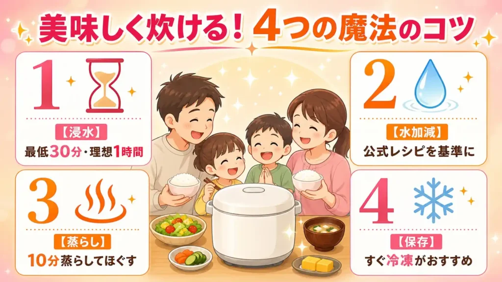 ホットクックで美味しくご飯を炊く4つのコツ
