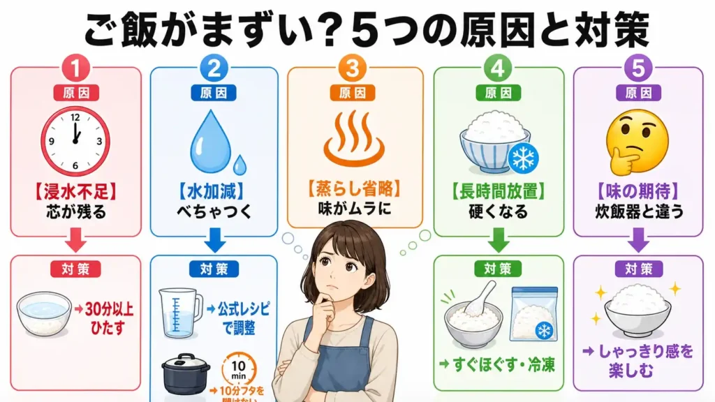 ホットクック炊飯が「まずい」と言われる5つの原因と対策