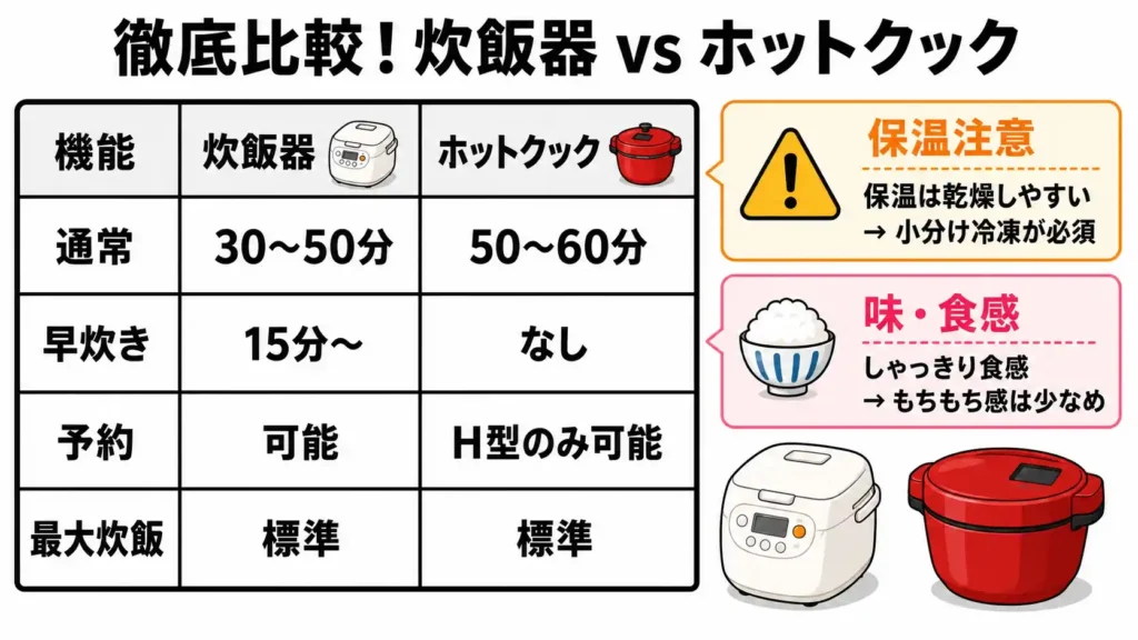 炊飯器とホットクックの炊飯性能を比較