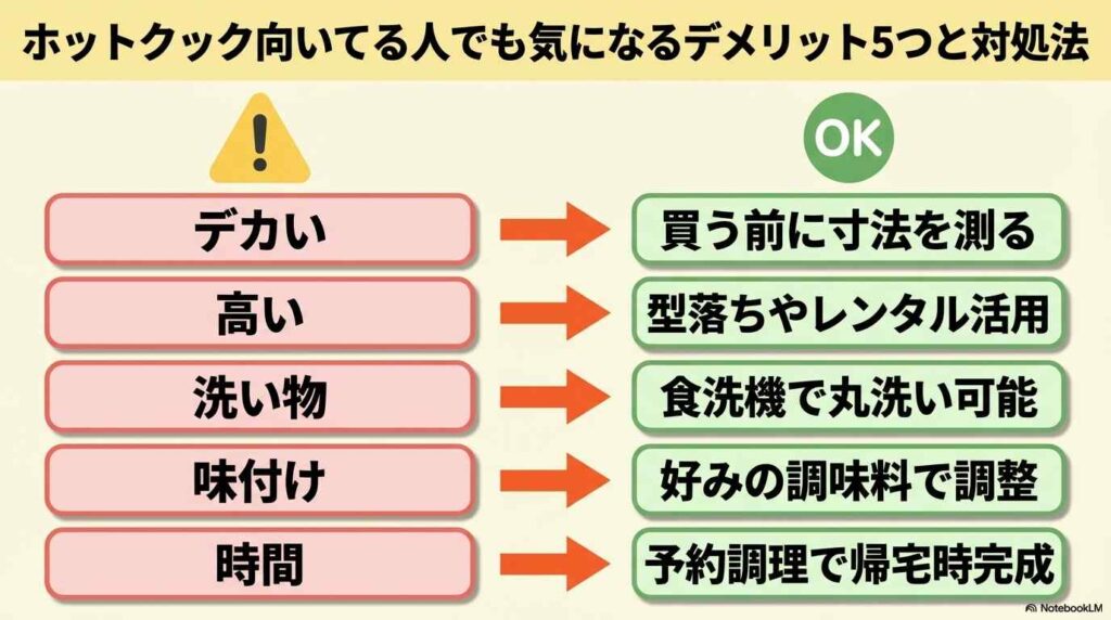 ホットクック向いてる人でも気になるデメリット5つと対処法