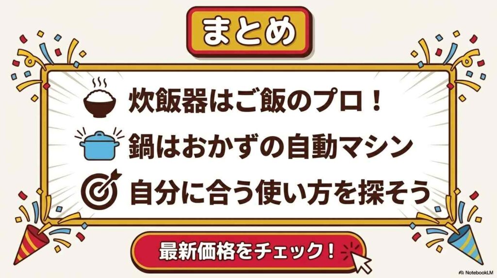 まとめ：ホットクック最新3機種の違いと選び方