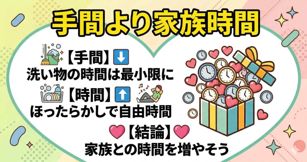 まとめ：洗い物の手間より家族と過ごす30分を選ぼう