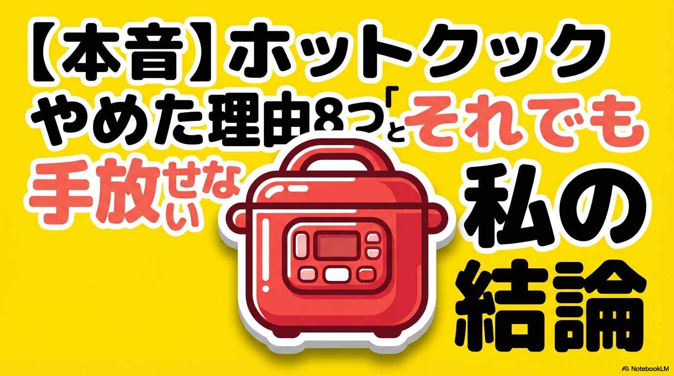 【本音】ホットクックやめた理由8つと「それでも手放せない」私の結論