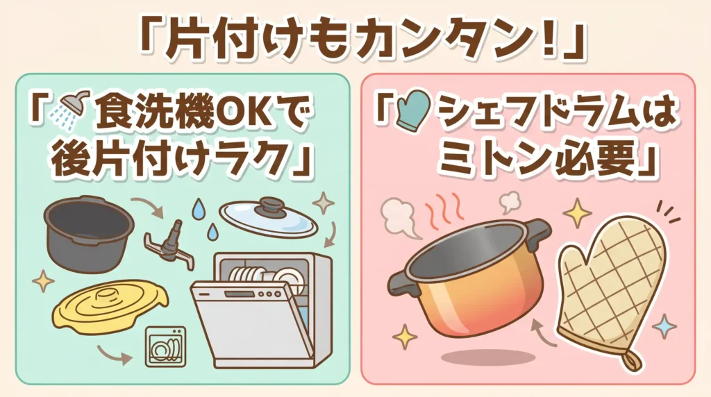比較⑧ お手入れと洗うパーツ：続けられる手入れ負担はどっち？