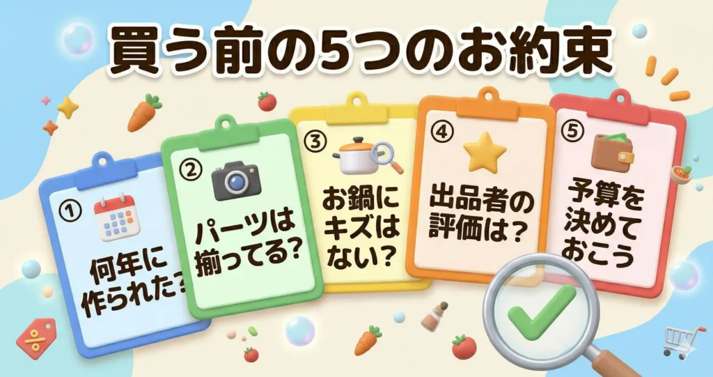 中古ホットクックを買う前に確認する5つのチェックリスト