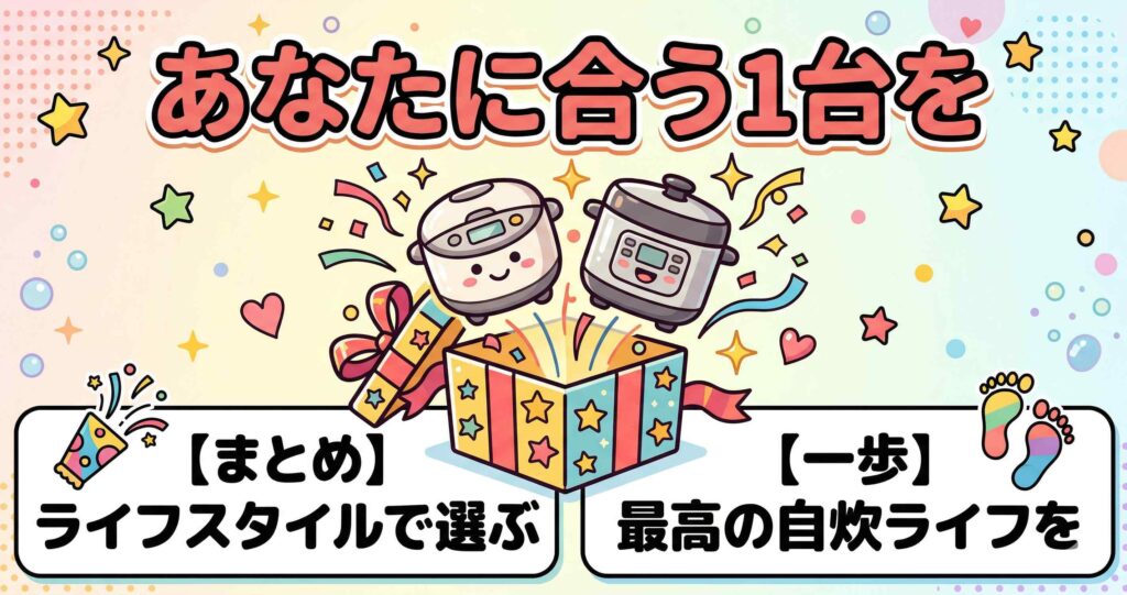 まとめ：ホットクックとオートクッカー、あなたに合う1台を選ぼう