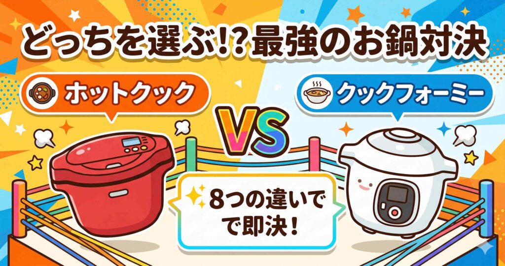 【ワーママ必見】ホットクックvsクックフォーミー8つの違いでどっちか即決