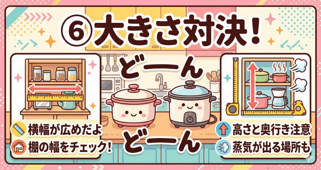 比較⑥：本体サイズ・置き場所