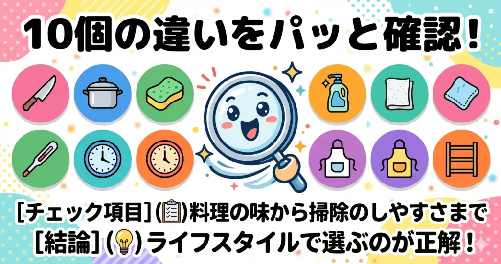 ホットクックと電気圧力鍋の違いを10項目で一覧比較