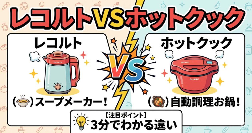 レコルトとホットクックの違いを徹底比較！後悔しない1台が3分でわかる