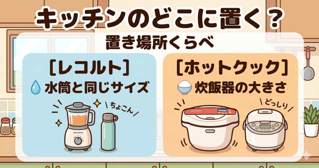 比較④：本体サイズとキッチンでの存在感