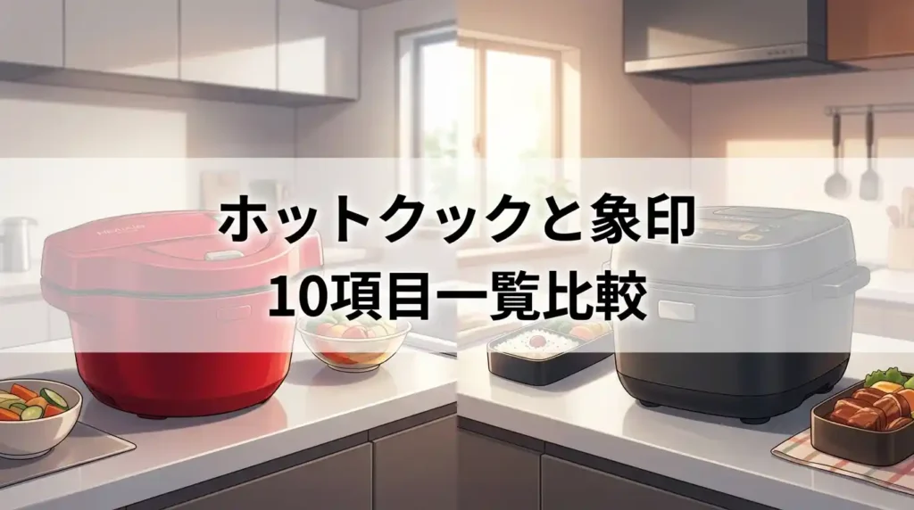 ホットクックと象印の違いを10項目で一覧比較