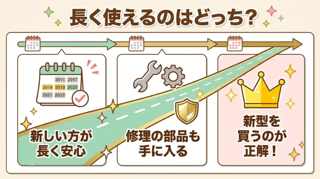 比較⑥ 発売時期・在庫・サポート期間で見る長く使えるのは