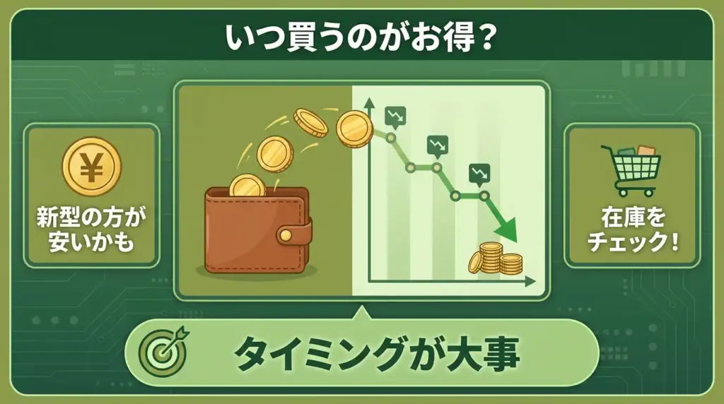 比較⑦ 価格傾向と購入のタイミング：今買うべきはどっち？