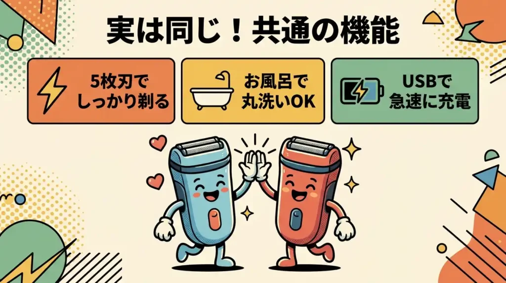 ES-PV6AとES-PV3Aの共通機能まとめ（剃り味・お風呂剃り・充電）