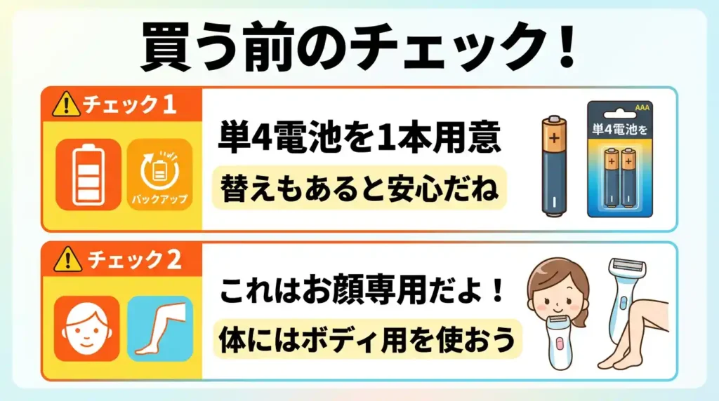 買う前に確認したい2つのこと