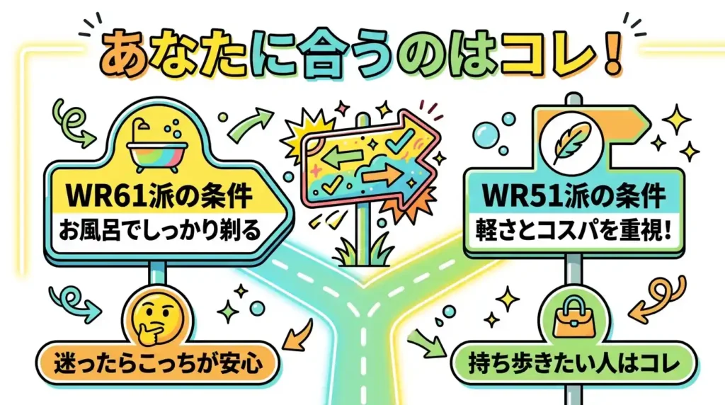 結論〜ES-WR61とES-WR51はどんな人にどっちがいい？