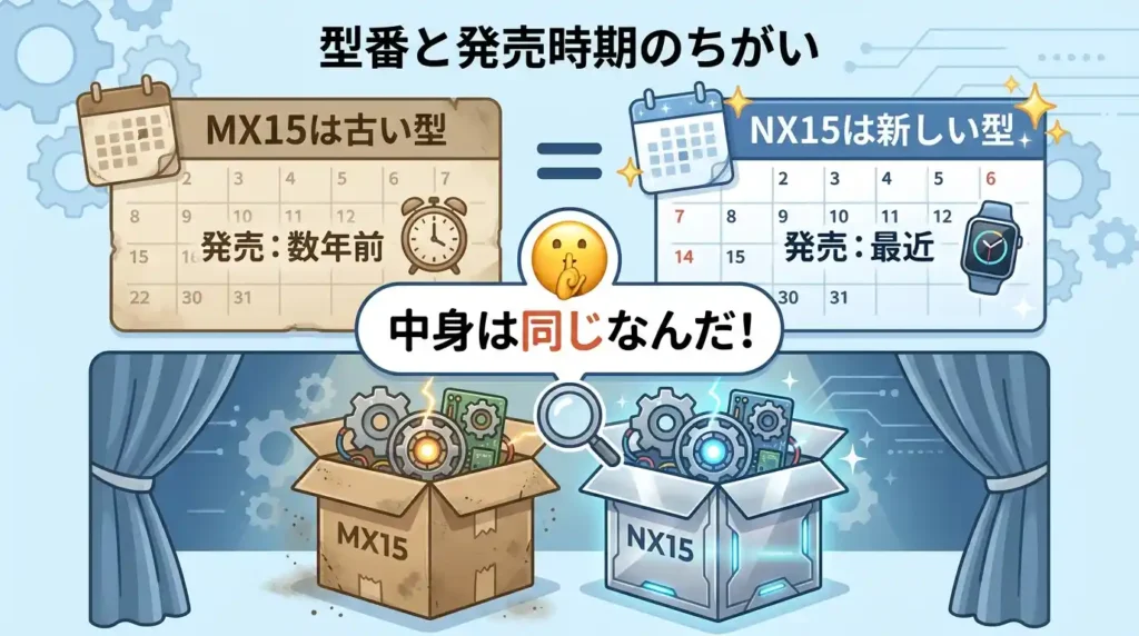 比較① 発売時期と型番の意味