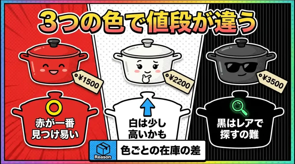 KN-HW24Gの最安値を3色（R／W／B）別に並べてみた