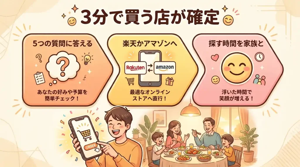 結論｜KN-HW24Gの最安値は3分で決まる！5つの質問で買う店が確定する