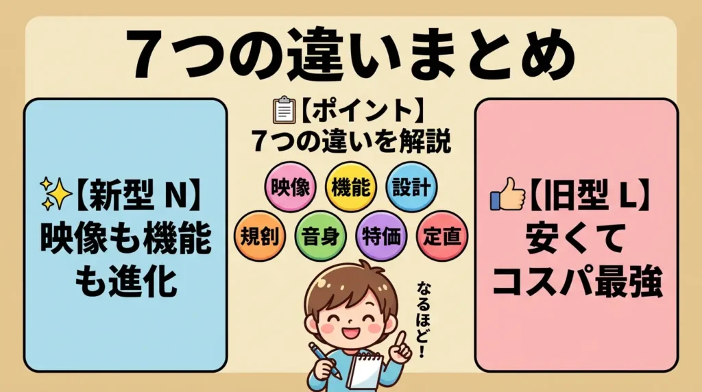 55X8900Nと55X8900Lの違いを一覧で確認