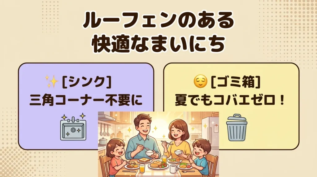 ルーフェンで変わる毎日（場面別の活用イメージ）