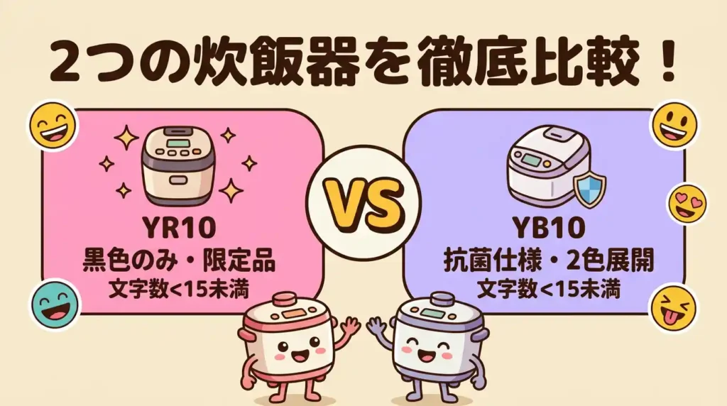 【抗菌と色で選ぶ】NW-YR10とNW-YB10の違い4つ！比較でどっちか即決