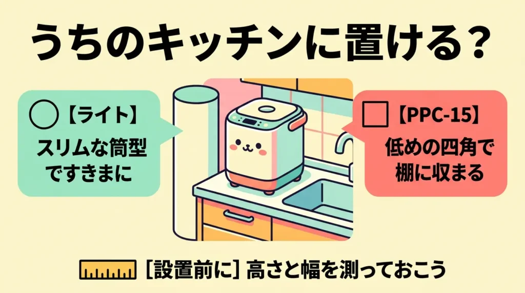 比較⑧ サイズと置き場所