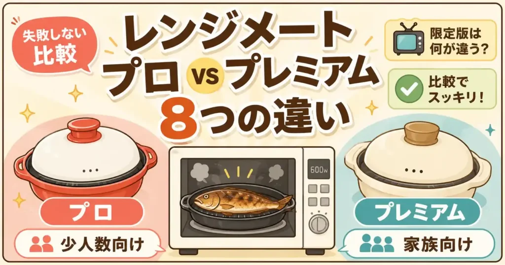 ジャパネットのレンジメートプレミアムとプロの違い8つを比較！口コミ評判でどっちか決まる