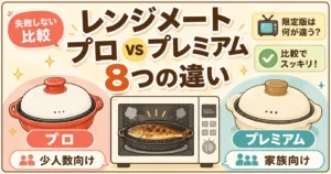 ジャパネットのレンジメートプレミアムとプロの違い8つを比較！口コミ評判でどっちか決まる