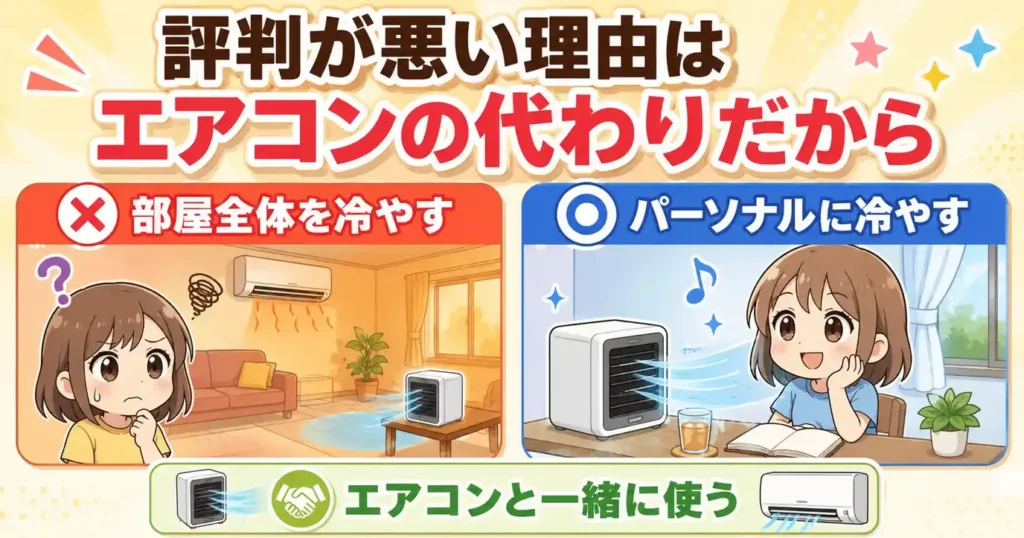 結論：ここひえの評判が悪い理由は「エアコンの代わり」に使うから