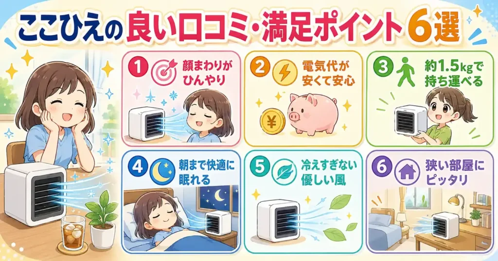 ここひえの良い口コミ・評判6つ